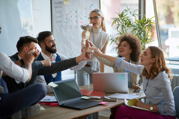 team engaged in the workplace